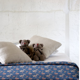 CottageCore Aquarellfarben Blume blaues Muster Fleecedecke