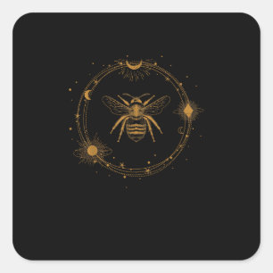 Cottagecore-Ästhetik-Akademie-Goblincore-Biene Quadratischer Aufkleber