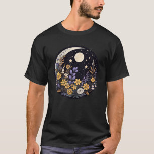 Cottagecore-Ästhetik Florale Halbmondblumen T-Shirt