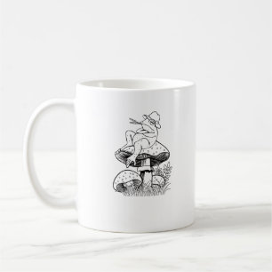 Cottagecore-Ästhetik-Frosch auf einem Pilz-Goblinc Kaffeetasse