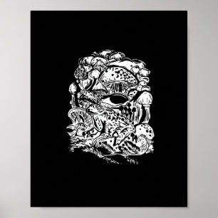 Cottagecore-Ästhetik-Frosch-Pilz-Goblincore-Kreati Poster