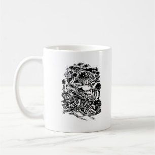 Cottagecore-Ästhetik-Frosch-Pilz-Goblincore-Kunst Kaffeetasse