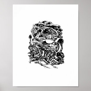 Cottagecore-Ästhetik-Frosch-Pilz-Goblincore-Kunst Poster