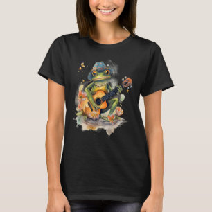 Cottagecore-Ästhetik-Frosch spielt Banjo-Gitarre G T-Shirt