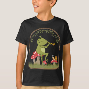 Cottagecore-Ästhetik-Frosch spielt Trompete Kröte T-Shirt