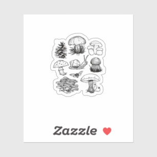 Cottagecore Ästhetik Goblincore Pilz Schnecke Aufkleber