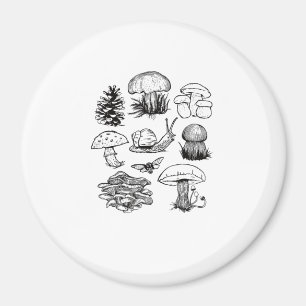 Cottagecore-Ästhetik Goblincore Pilz Schnecke Magnet