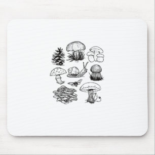 Cottagecore Ästhetik Goblincore Pilz Schnecke Mousepad