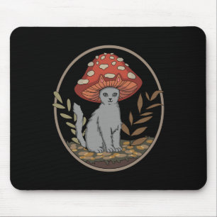 CottageCore Ästhetik Katze mit Pilzhut Mousepad