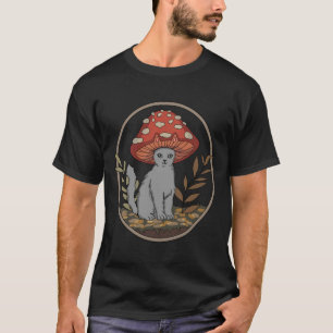 CottageCore Ästhetik Katze mit Pilzhut T-Shirt