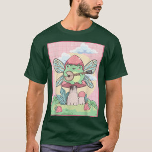 Cottagecore Ästhetik Kawaii Fairy Frog Banjo Mush T-Shirt