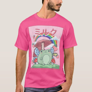 Cottagecore Ästhetik Kawaii Fairy Frog Tea Mushro T-Shirt