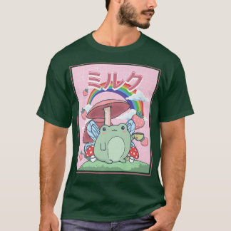 Cottagecore Ästhetik Kawaii Fairy Frog Tea Mushro T-Shirt