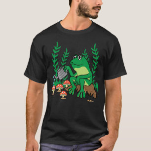 Cottagecore-Ästhetik Kawaii-Frosch-Gartenbau-Pilz T-Shirt