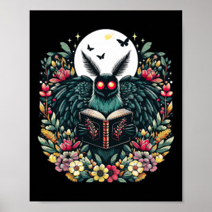 Cottagecore-Ästhetik-Mothman-Buchliebhaber-Camping Poster