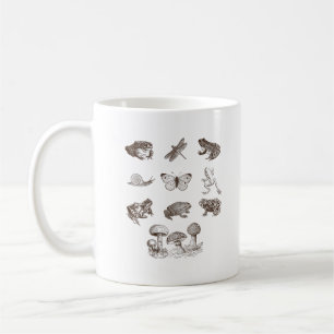 Cottagecore-Ästhetik Pilz Akademie Frosch Gobli Kaffeetasse