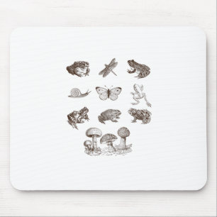 Cottagecore-Ästhetik Pilz Akademie Frosch Gobli Mousepad