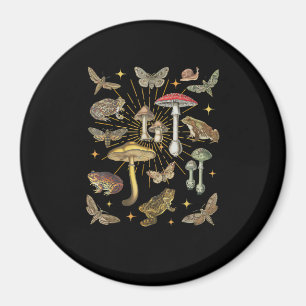 Cottagecore-Ästhetik Pilz Frosch Schmetterling Gob Magnet