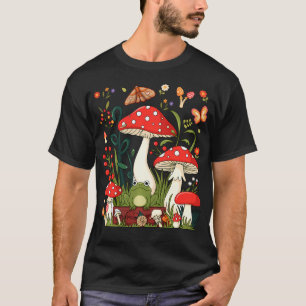 Cottagecore-Ästhetik Pilz Frosch Schmetterling T-Shirt
