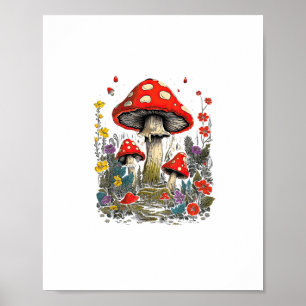 Cottagecore-Ästhetik-Pilz-Goblincore-Minimal  Poster