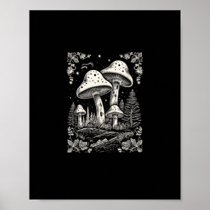Cottagecore-Ästhetik Pilz Goblincore Mykologie Poster