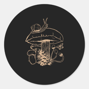 Cottagecore-Ästhetik Pilz Schnecke Goblincore Mein Runder Aufkleber