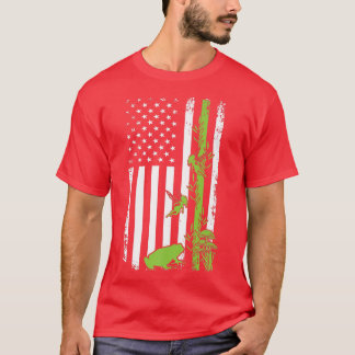 Cottagecore-Ästhetik US-amerikanische Flagge Frosc T-Shirt