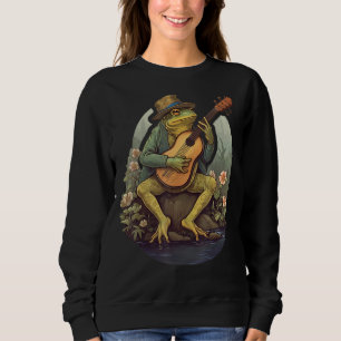 CottageCore Ästhetischer Frosch Banjo auf Mushro s Sweatshirt