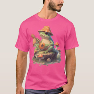 Cottagecore Ästhetischer Frosch Banjo Toadstool T-Shirt