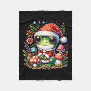 CottageCore Ästhetischer Frosch Weihnachtsmuschel Fleecedecke
