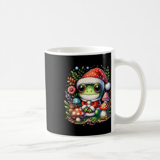 CottageCore Ästhetischer Frosch Weihnachtsmuschel  Kaffeetasse (Rechts)