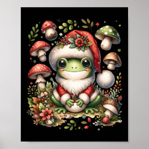 CottageCore Ästhetischer Frosch Weihnachtsmuschel  Poster