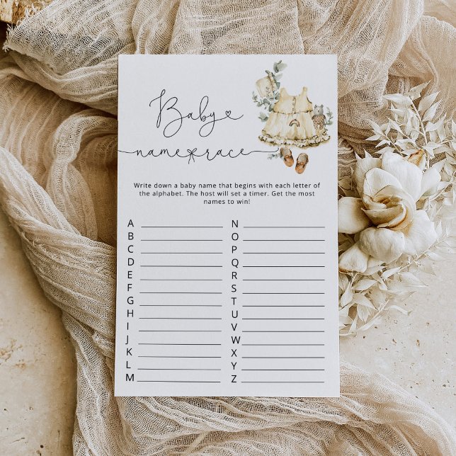 CottageCore Babyname Rennen Babydusche (Von Creator hochgeladen)