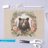 Cottagecore-Bär-Decoupage Seidenpapier (Handwerk)