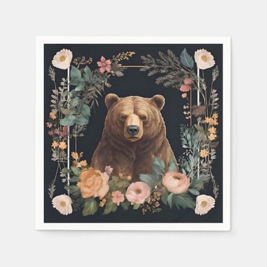 Cottagecore-Bär Serviette (Vorderseite)