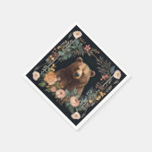 Cottagecore-Bär Serviette (Ecke)