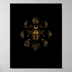 Cottagecore Biene Mystisch Magisch Goblincore Mond Poster
