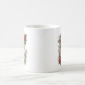Cottagecore-Blume Weihnachtsangel-Sticker Kaffeetasse (Mittel)