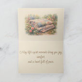 Cottagecore Blumen-Patchwork-Quilt Aquarell Karte (Innenseite)