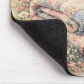 Cottagecore Blumen-Patchwork-Quilt Aquarell Mousepad (Ecke)