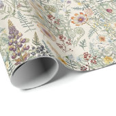 Cottagecore-Blumen-Wildblumen-Geschenkpapier Geschenkpapier (Rolleneckpunkt)