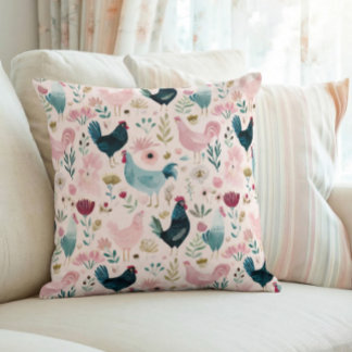 Cottagecore-Blumenhuhn Kissen