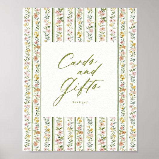 Cottagecore Blumenkarten Geschenke Brautparty Poster (Vorne)