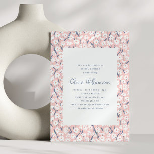 Cottagecore Boho Blush Pink Daisy Brautparty Einladung