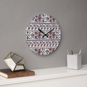 Cottagecore-Botanik-Blumenmuster Große Wanduhr