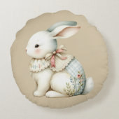 Cottagecore Bunny Charm Rundes Kissen (Rückseite)