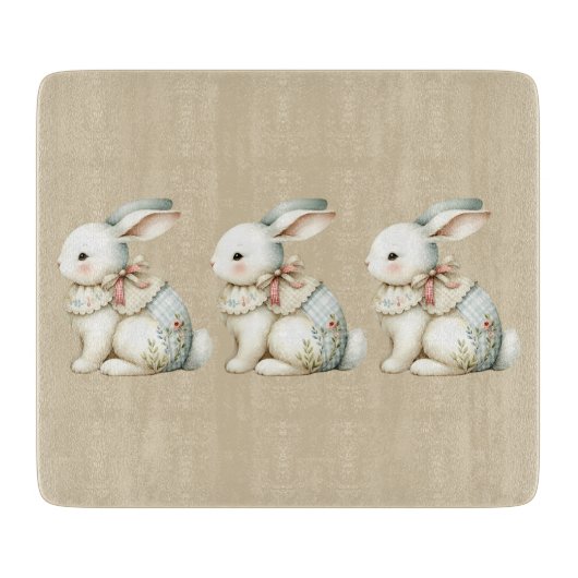 Cottagecore Bunny Charm Schneidebrett (Vorderseite)