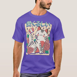 Cottagecore Cat Blume Ästhetisch Kawaii T-Shirt