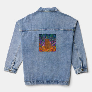 Cottagecore-Dekor Capybara Wildblumenwiese Jeansjacke