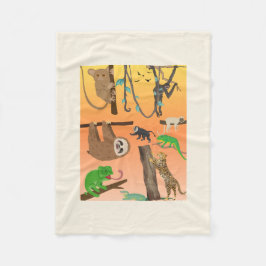 Cottagecore-Dschungeltiere Babydecke - Safari N Fleecedecke